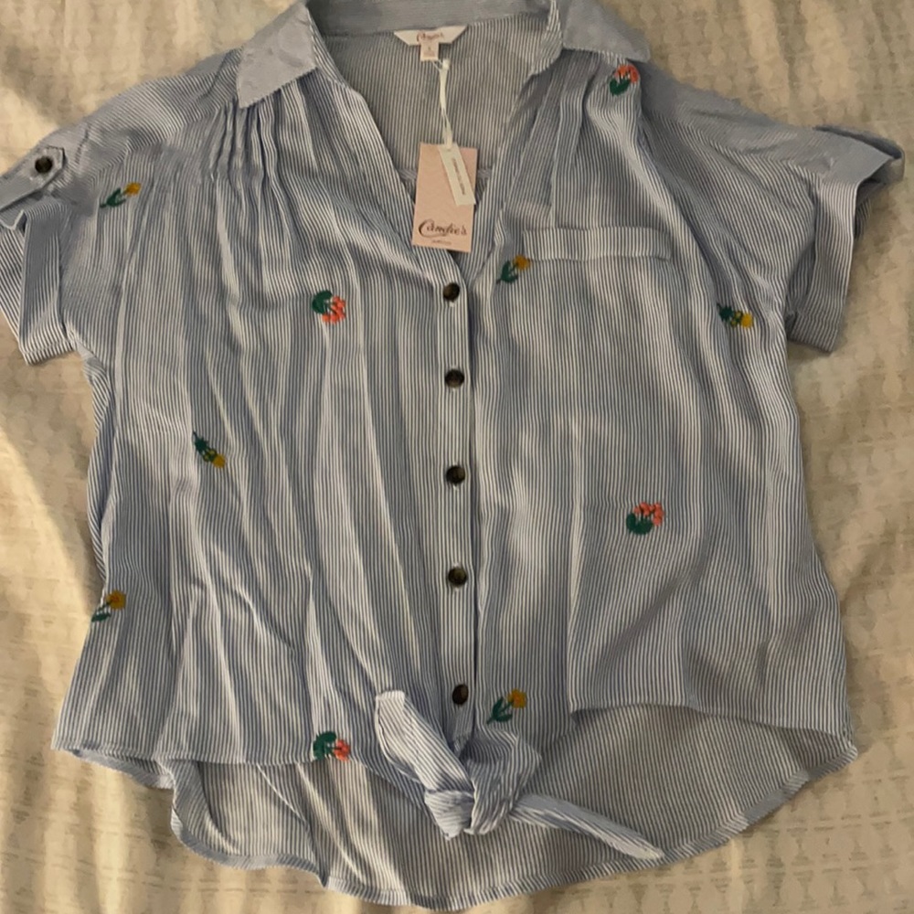 Striped button up blouse